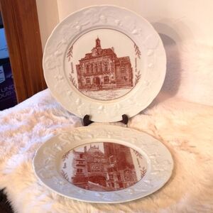 Yves Ducourtioux| Decorative Wall Plates- Rouen and Barentin